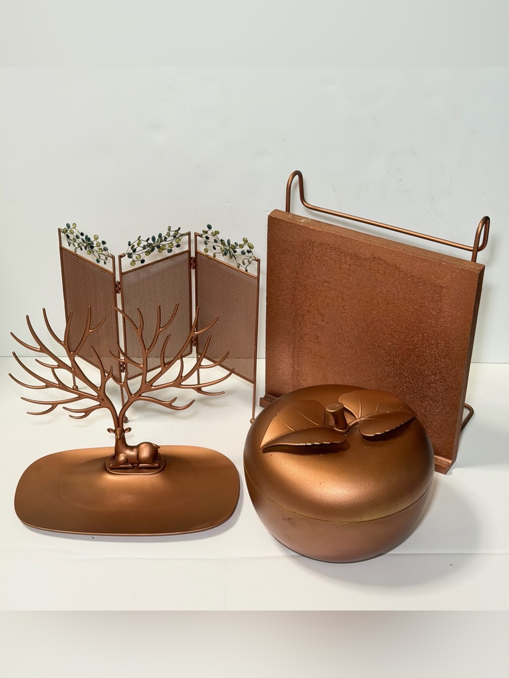 5-Piece Copper Finish Table Decor Set